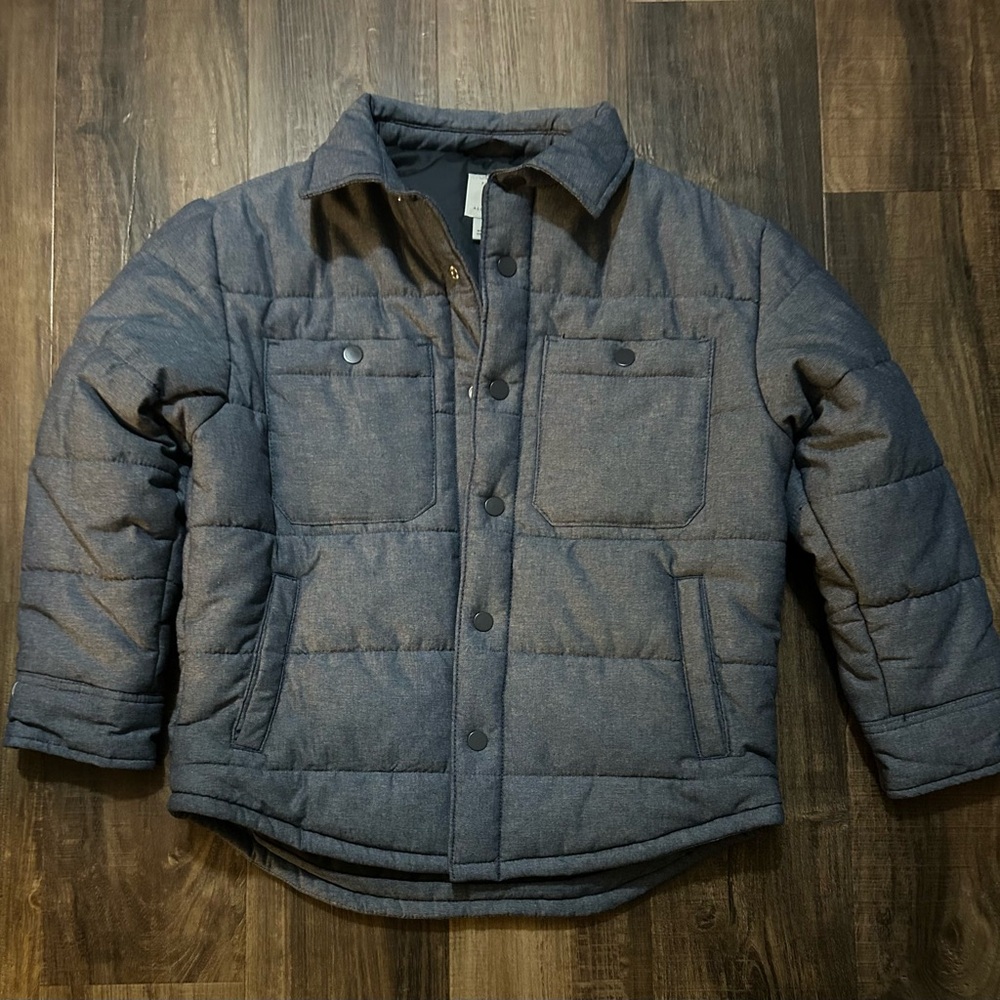 NWT Free Assembly Light Blue Kids Unisex Puffy Jacket Size M Snap  Closure warm